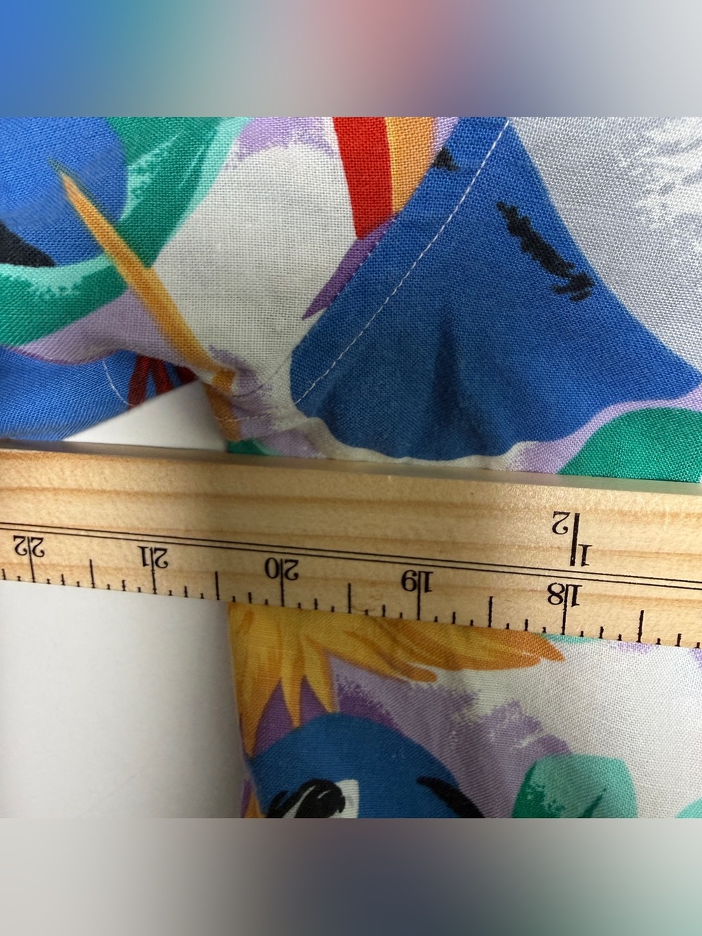 VTG Toucan Country 80s Tropical Retro Bird Print Cotton Vacay Blouse | Size 12 - Picture 9 of 10
